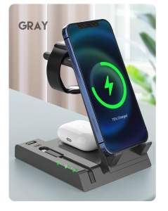 SG READY STOCK 🇸🇬 6 in 1 wireless fast charging mobile smart watch multi-port charger