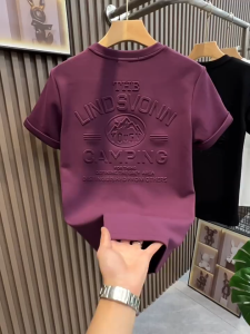 Summer New Mens Versatile Trendy Steel Printed Short sleeved T-shirt Trendy Loose Fashion Top