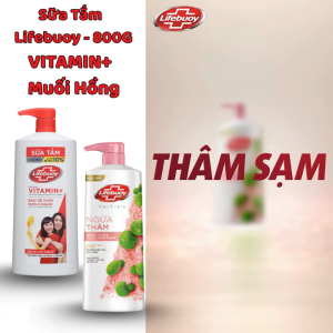 Sữa tắm Lifebuoy Naturals ngừa thâm bảo vệ da khỏi vi khuẩn chiết xuất Cica và muối hồng 800g chính hãng.