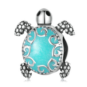 BAMOER Hạt Charm Hình Bọ Rùa Rùa Biển Yêu Tinh Bọ Cánh Cứng Bằng Bạc Ý 925 Cho Nữ Làm Vòng Tay Trang Sức Thời Trang SCC2317