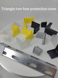 1/4pcs Rubber Footing Angle Bar Rubber Footing L-Shaped Rubber Footing Triangel Rubber Footing(25*25mm) Non-Slip Shelf Table Furniture Feet Leg Pads Floor
