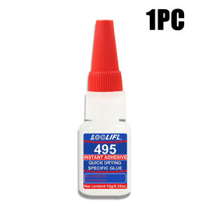 LOOLIFL | 495 10g Super Instant Glue Quick Dry Strong Adhesive Precision Tip Universal Repair Glue Plastic Metal Ceramic Rubber Fix Glue