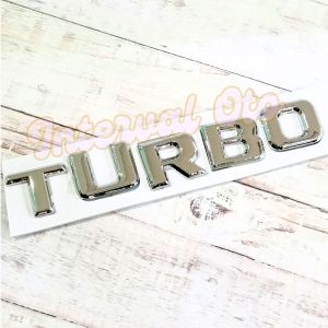Emblem Turbo Mobil Fortuner Panther Xpander Universal Logo Stiker TURBO Chrome