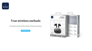 WIWU Active Noise Cancelling Earbuds True Wireless Earbuds 4-Mic Call Noise Cancellation 2-in-1 Case and Phone Stand Bluetooth 6.0