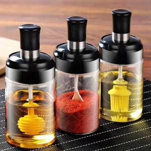 Glass Jar Spice Airtight Containers Condiment Salt Seasoning Storage Bottle 1Pc