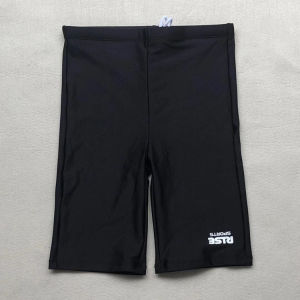 Export Japanese Single Male Adult Middle and Big Children High Waist Belly Protection Quick-Drying Fashion Black Fifth Pants Boxer Swimming Trunks Fashion