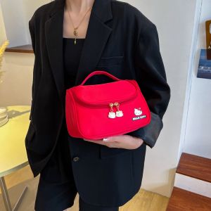 UNMEGONI Sanrio Hello Kitty Makeup Bag Large Capacity Portable Travel Toiletry Bag High Quality Handbag for Women