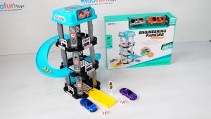 Mainan Tas Koper Diecast Metal Mobil Avengers 3pcs dengan Track Parking 1 Jalur + Aksesoris Rambu