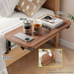 New Foldable Collapsible Organizer Attachable Bedside Shelf Table Under Bed Mat Dorm Bunk Bed Storage for College Space Save