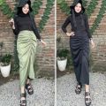 ROK SERUT VIRAL KOREAN LOOK BAHAN SATIN VELVET PREMIUM. 