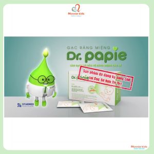 Gạc rơ lưỡi cho bé Dr PAPIE hộp 30 cái tưa lưỡi vệ sinh răng miệng trẻ em - Monnie Kids