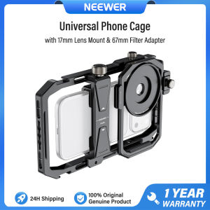 NEEWER Universal Phone Cage Video Rig Stabilizer with 17mm Lens Mount with 67mm Filter Adapter Compatible with iPhone Android Smartphone PA058
