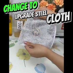 3 PCS Upgrade Steel Wire Dishcloth Multipurpose Wire Miracle Cleaning Cloths Dishwashing Rag for Wet and Dry Non-Scratch