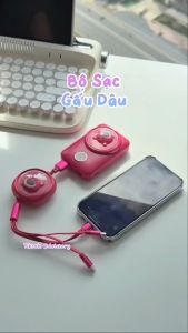 Sạc dự phòng nhân vật hoạt hình Disney 10000mAh-37WH POWERBANK Gấu dâu Lotso