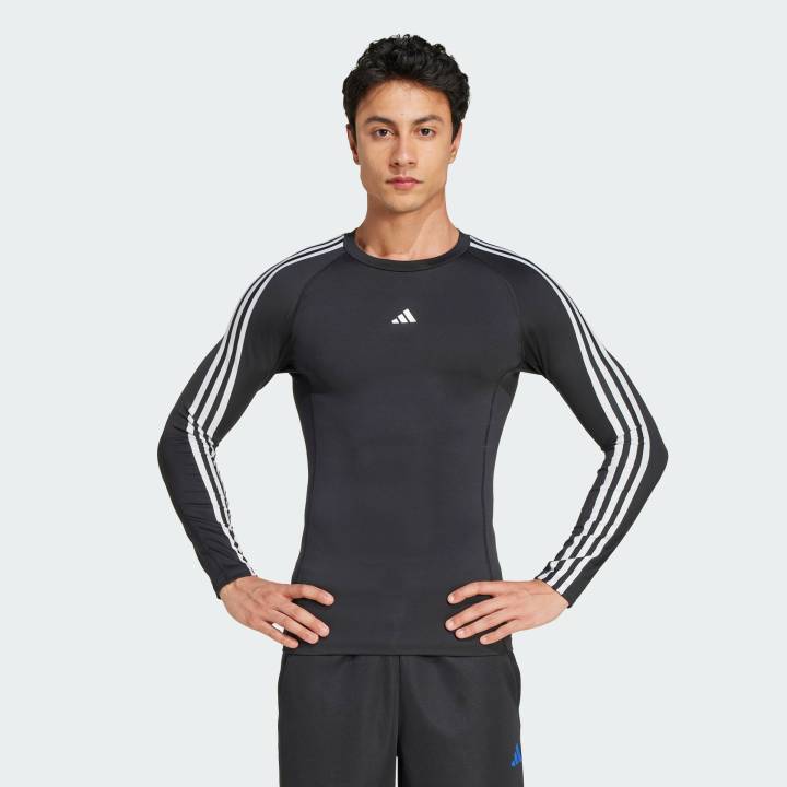 adidas Training TECHFIT Compression Training 3-Stripes Long Sleeve