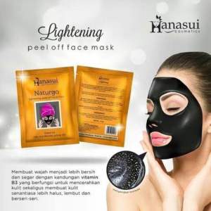 [BPOM] ( 1 Sachet ) HANASUI Naturgo Anti Aging Peel Off Mask BLACK / GOLD Masker Lumpur / Mineral Mud Mask Sachet masker komedo blackhead mask sadoer