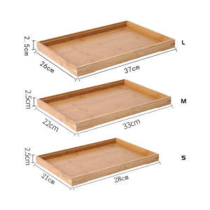 Japanese-Style Wooden Bamboo Serving Tray Bamboo Tea Tray Tea Breakfast Saucer Fruit Storage Pallet Wood Plate Multi-sizes Breakfast Serving Tray