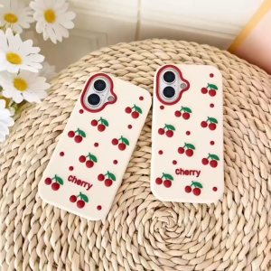 3D เคสศัพท์ซิลิโคนรูปเชอร์รี่สำหรับ iPhone 11 12 13 14 15 16 17 Pro Max เคสนิ่มซิลิโคนป้องกันสำหรับเคส iPhone 13