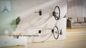 Squirrey CycleNest Plus On-Wall Bike Mount - 35kg Load Easy Load Swivel Arms Tyre Stop Storage Hooks