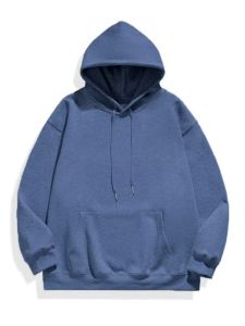 Mens Hoodie Sweatshirt Loose Fit Solid Color New Autumn Winter Street Style Casual Outerwear Youth Fashion No Brand