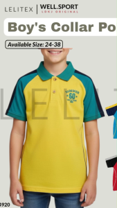 [Lelitex] Boys Polo Collar T-shirt Colourful Designs with Embroidery