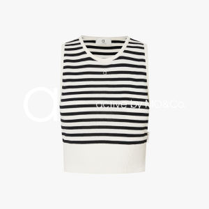 MO&Co. | Wool Acetate Striped Short Tank Top