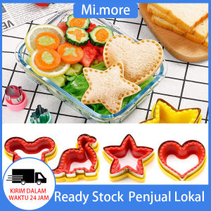 Mi.more Cetakan Pemotong Roti 2in1 Panggang Bahan Stainless Steel / Biskuit / Kue / Bento Bentuk Bintang / Hati / Dinosaurus