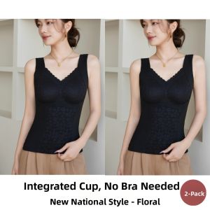 ZISU | Thermal Insulation Heating Vest Womens Shirt Thick Fleece Base Layer Underwear With Padded Fixed Cup And Brushed Finish