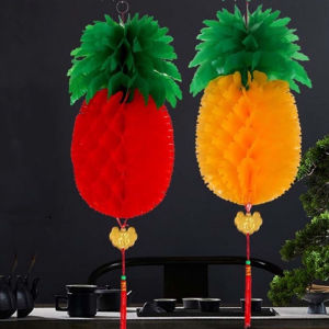 【On Sale】Chinese Pineapple Lantern Red Yellow New Year Lucky Lanterns Home Decorations