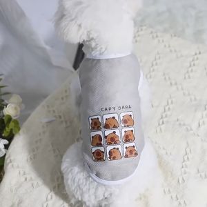 Áo ba lỗ thun lưới thoáng khí cho chó to lớn và vừa in hình Capybara - Đen Ta Pet shop