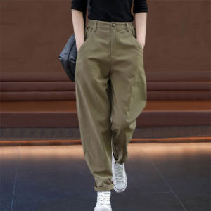 Shalldoer | Design Sense Button Decorated Big Size Slimming Casual Pants