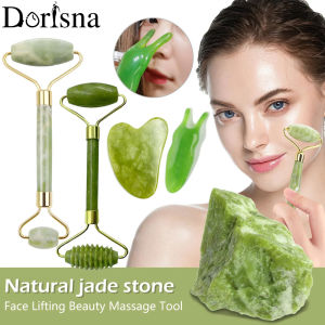 Dorisna màu xanh lá cây gua SHA Con Lăn miếng chà khuôn mặt vẻ đẹp đá ngọc bích con lăn miếng chà massage