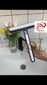 TWOL stock no. ZZZ 3 in 1 Automobile Glass Cleaning Brush / Bathroom Mirrors Window Glass Sponge Brush / Car Windshield Window Silicone Wiper / Household Multifunction Cleaning Tools
