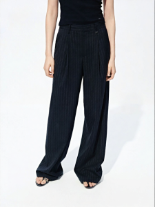 MO&Co. | Stripe Loose Straight Casual Pants Workwear