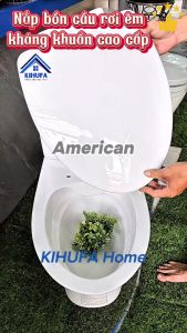 Nắp Bồn cầu Đóng rơi Êm thay thế chuẩn đẹp cầu 1 khối AMERICAN Standard nắp bàn cầu Trắng Cao Cấp Chống Bám Bẩn N0K7