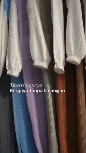 Ironless Kaftan Abaya Lengan panjang Tops Dress Oversize zip up Loose Blouse Shirt Muslimah Women Muslim Wear