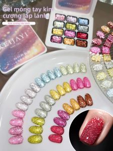 Bộ Gel Móng Tay Lấp Lánh 12 Màu Bán Rắn Có Độ Bão Hòa Cao Chống Nhòe Chất Lượng Thẩm Mỹ Viện Bộ Dụng Cụ Làm Móng Tay Cho Nữ 25g Mỗi Loại