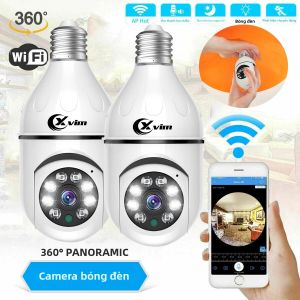 Camera Bóng Đèn Không Dây XVIM Wifi E27 Gói 2 Chiếc Camera An Ninh Trong Nhà 2K HD Với Chức Năng Xoay 360 Độ Âm Thanh Đèn Trắng Lắp Vào Ổ Cắm Bằng Vít