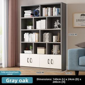 Floor-standing Solid Wood Bookcase for Home and Office Use