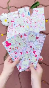 Combo 100 hình dán GẤU XANH GẤU HỒNG sugar cubs dễ thương sticker đồ chơi cho bé