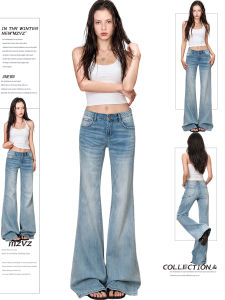 MZVZ | Flared Comfortable Loose Jeans Low Waist 2026 Summer