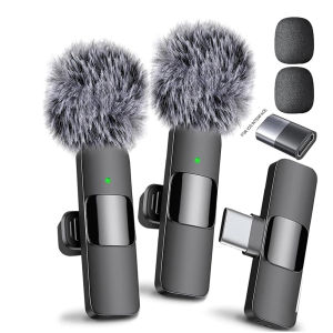 2 In 1 Portable Audio Recording Mic Type-C Charging for Interview Video Podcast