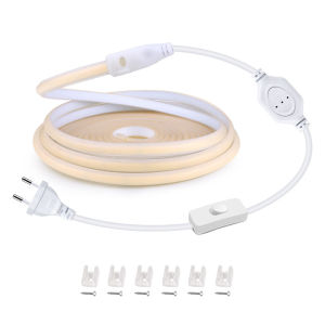 Angelila LED Strip Light 220V with Plug Flexible Silicon Cover for COB LED Strips LED Wall Lamp for Kitchen Home Living Room Bedroom Decoration