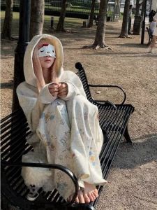 กางเกงกีฬาลายแมวสีเทาสำหรับผู้หญิง กางเกงขายาวทรงหลวมลำลองสไตล์อเมริกัน ลายการ์ตูนสุดน่ารัก ทรงหลวม ทรงหลวม กางเกงขายาวสไตล์สตรีท