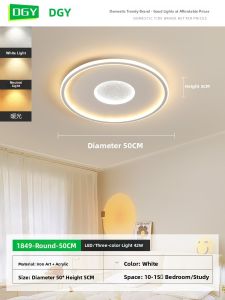 DGY | Modern Simple Bedroom Ceiling Light Round Starry Sky Shape