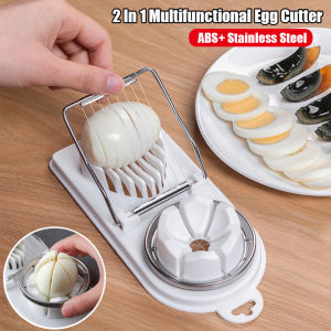 【การจัดส่งท้องถิ่น】2 In 1มัลติฟังก์ชั่อัพเกรดเครื่องตัดไข่สแตนเลสเครื่องตัด Sectioner แม่พิมพ์ดอกไม้รูปร่าง Luncheon เนื้อเครื่องมือ Gadgets ครัว