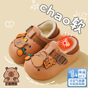 Giày Lười Cotton Dễ Thương Cho Trẻ Em Mùa Thu Đông Ngoài Trời Đế PVC Gót Mềm Mại Thoải Mái Cho Bé Trai Và Bé Gái