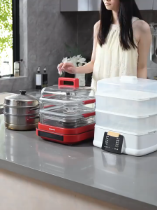 DAEWOO food safety grade glass electric steamer multi-functional steam cooking pot double-layer household reservation steaming frying roasting stewing and shabu-shabu S31 10L