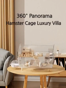 Hamster cage panoramic transparent cheap large golden bear cage anti bite large space luxury villa universal
