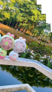 TYHL0779 Kipas Tangan Mini Karakter Kipas Angin USB Cas Ulang Bisa Di Genggam Dan Duduk